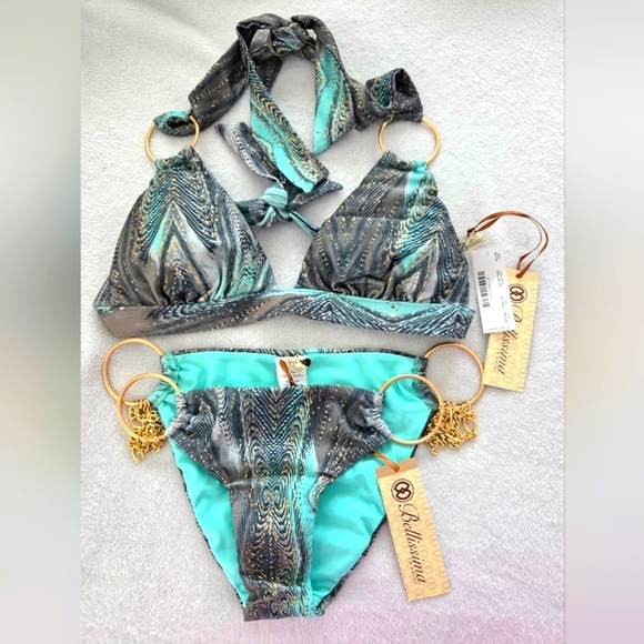 BELLISSIMA MONTE CARLO RING HALTER TWO PIECE BIKINI. - Picture 1 of 8